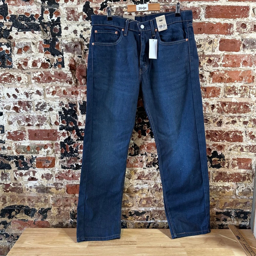 Levis 505 Jeans Regular Straight Zip Blue Casual Comfort Work Mens 34x30 NEW